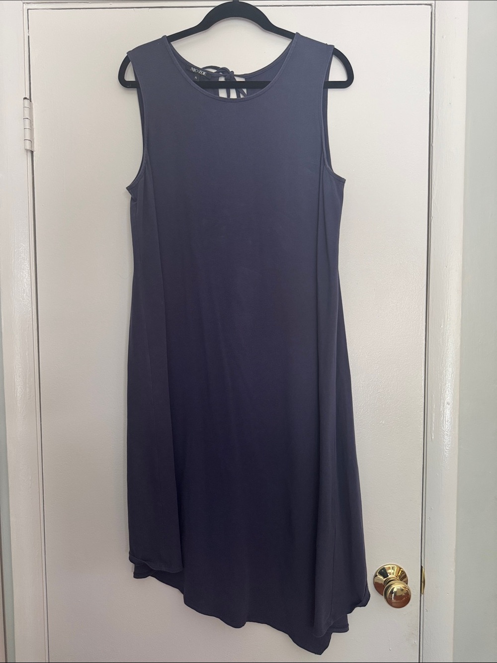 NIC+ZOE Asymmetrical Sleeveless Shift Dress in Navy